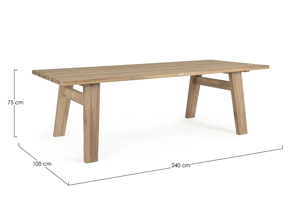 Mesa de comedor exterior Trenton de madera de teca Bizzotto - 8