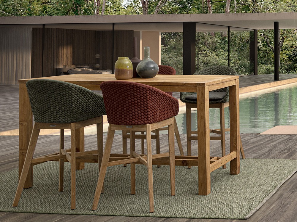 Mesa alta de madera de teca Maricruz Bizzotto - 5