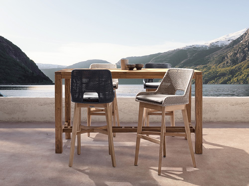 Mesa alta de madera de teca Maricruz Bizzotto - 6