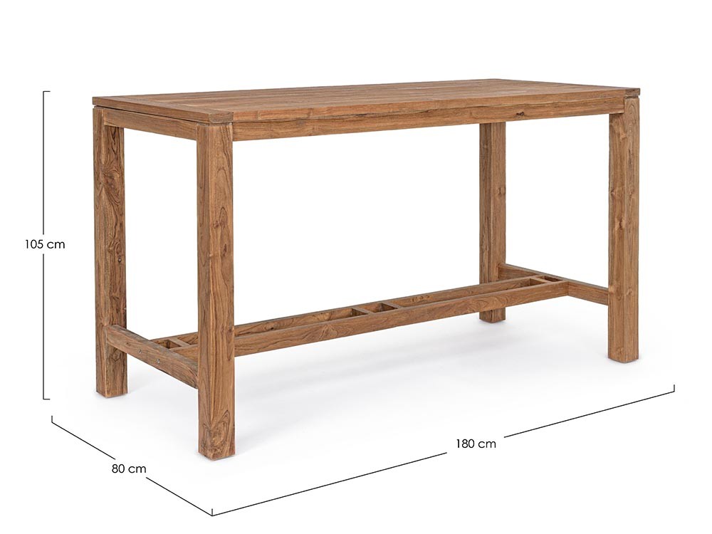 Mesa alta de madera de teca Maricruz Bizzotto - 9