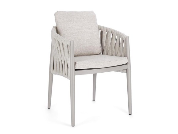 Silla para exterior Jacinta de cuerda trenzada y aluminio Bizzotto - 1