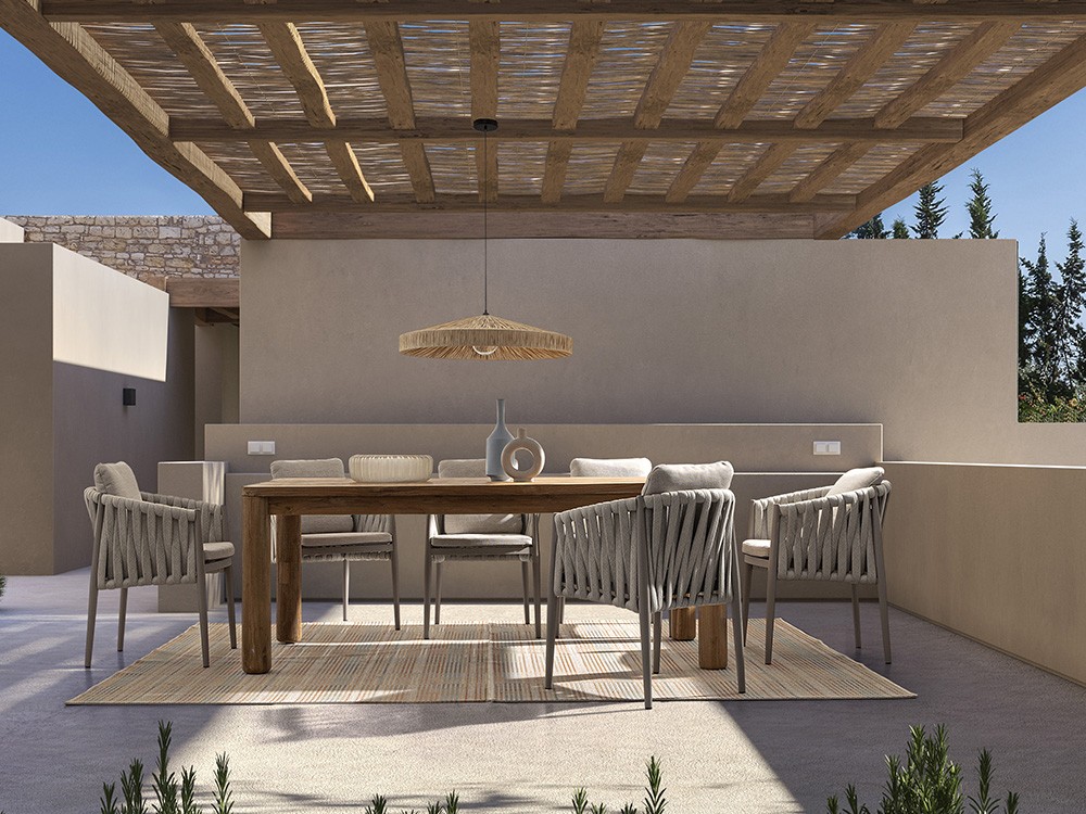 Silla para exterior Jacinta de cuerda trenzada y aluminio Bizzotto - 3