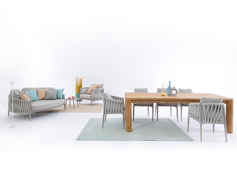 Silla para exterior Jacinta de cuerda trenzada y aluminio Bizzotto - 5