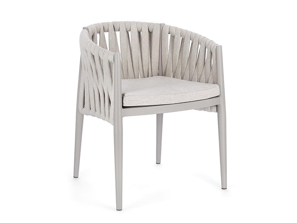 Silla para exterior Jacinta de cuerda trenzada y aluminio Bizzotto - 6