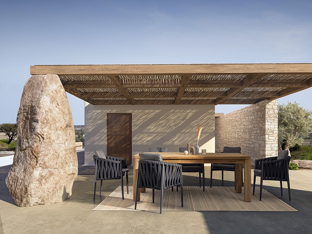 Silla para exterior Jacinta de cuerda trenzada y aluminio Bizzotto - 4