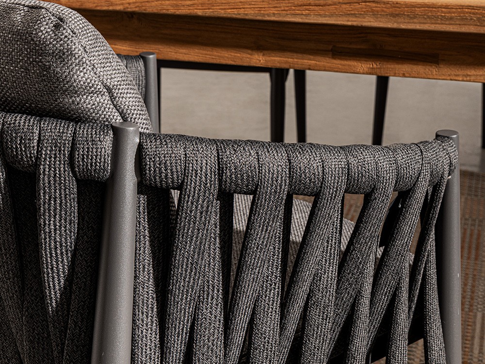 Silla para exterior Jacinta de cuerda trenzada y aluminio Bizzotto - 18
