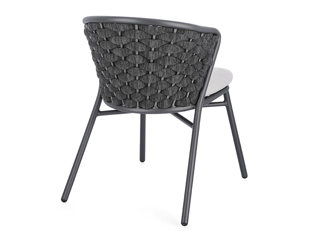 Silla apilable para comedor exterior Harlow de aluminio y cuerda trenzada Bizzotto - 10