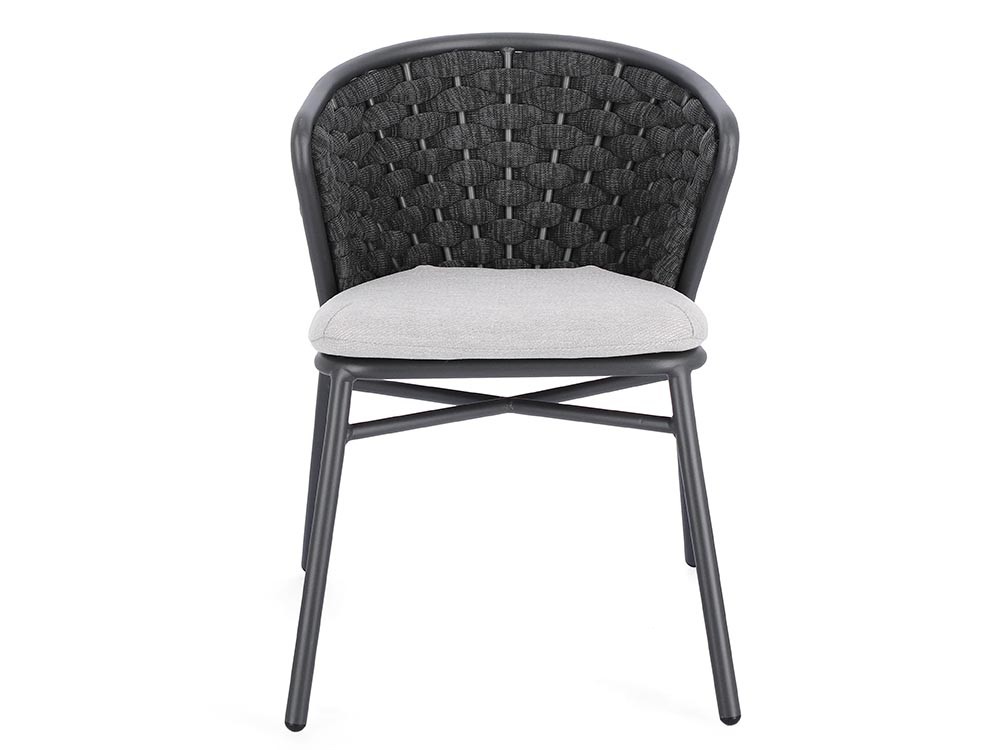 Silla apilable para comedor exterior Harlow de aluminio y cuerda trenzada Bizzotto - 11