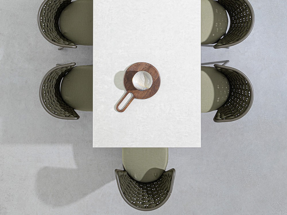 Silla apilable para comedor exterior Harlow de aluminio y cuerda trenzada Bizzotto - 18