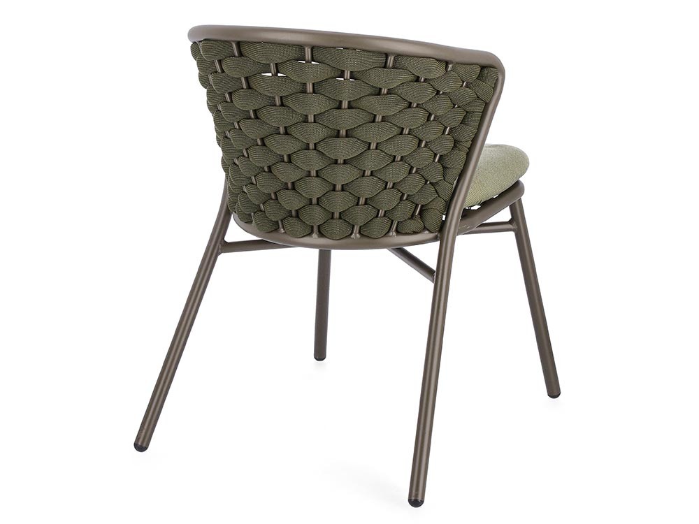 Silla apilable para comedor exterior Harlow de aluminio y cuerda trenzada Bizzotto - 20