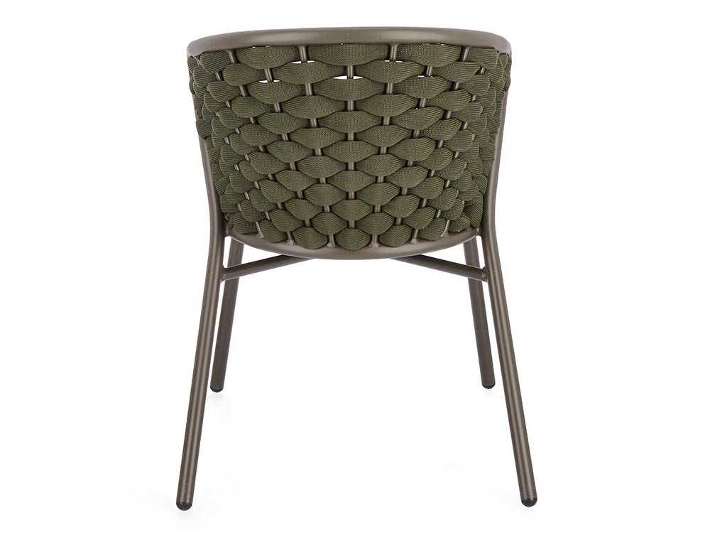 Silla apilable para comedor exterior Harlow de aluminio y cuerda trenzada Bizzotto - 22