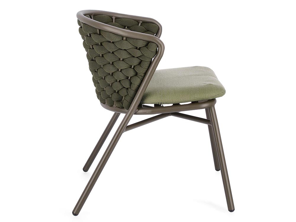 Silla apilable para comedor exterior Harlow de aluminio y cuerda trenzada Bizzotto - 23