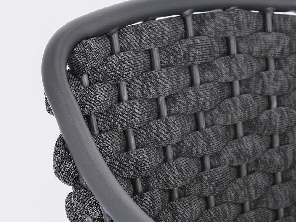 Silla apilable para comedor exterior Everly de aluminio y cuerda trenzada Bizzotto - 6