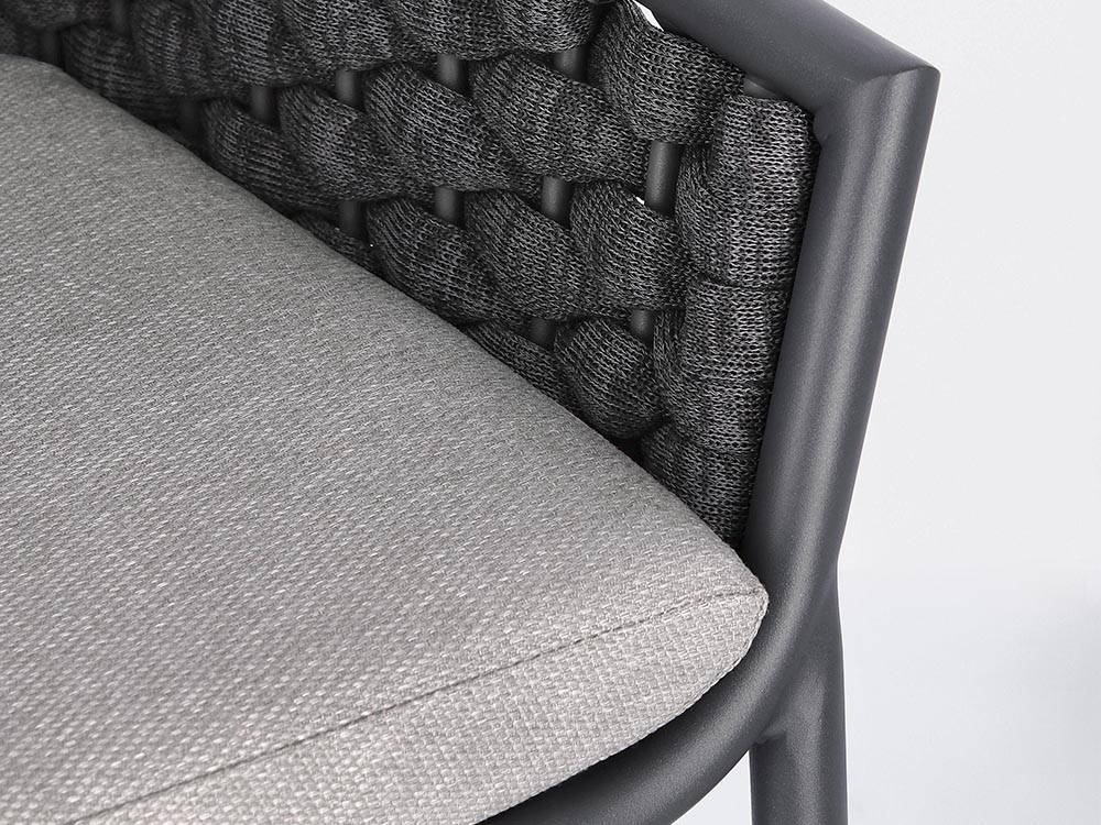 Silla apilable para comedor exterior Everly de aluminio y cuerda trenzada Bizzotto - 7