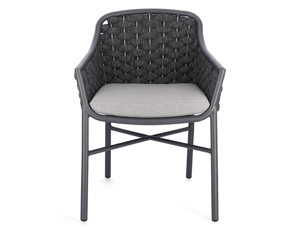Silla apilable para comedor exterior Everly de aluminio y cuerda trenzada Bizzotto - 10