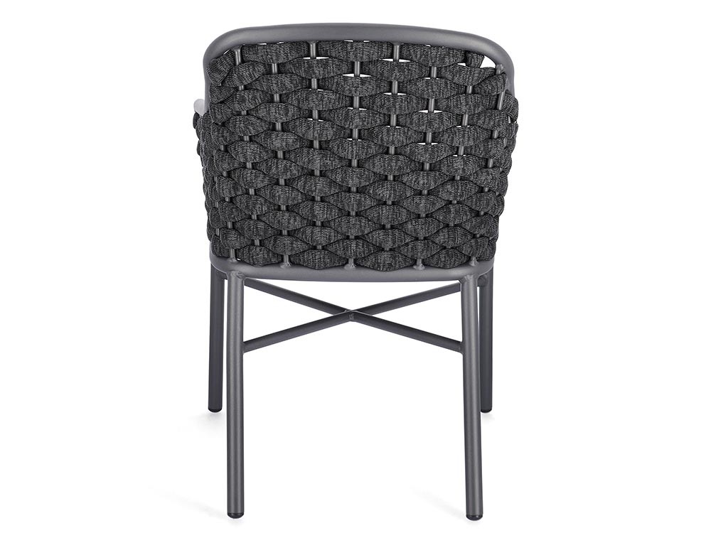 Silla apilable para comedor exterior Everly de aluminio y cuerda trenzada Bizzotto - 11