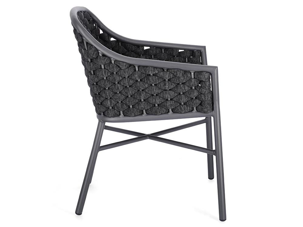 Silla apilable para comedor exterior Everly de aluminio y cuerda trenzada Bizzotto - 12