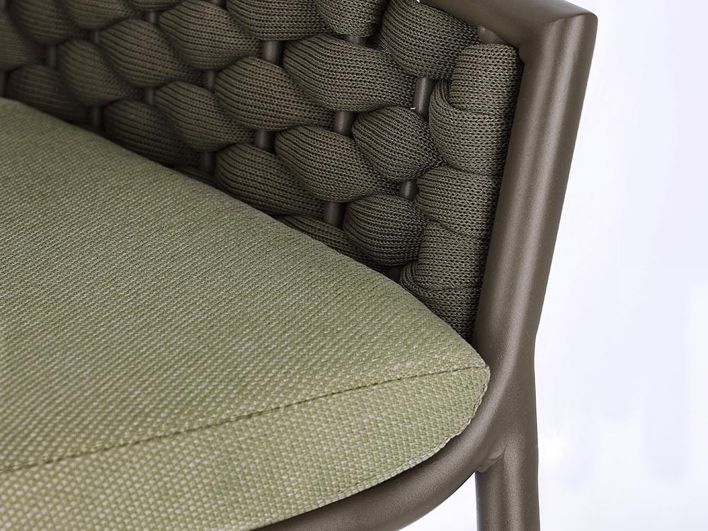 Silla apilable para comedor exterior Everly de aluminio y cuerda trenzada Bizzotto - 16