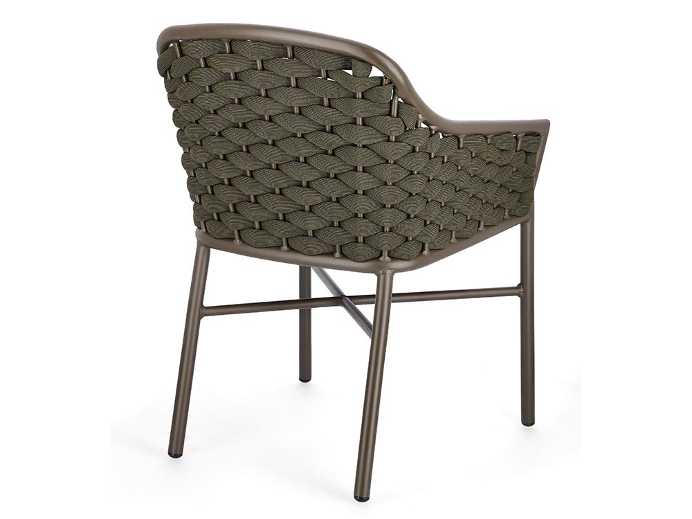 Silla apilable para comedor exterior Everly de aluminio y cuerda trenzada Bizzotto - 17