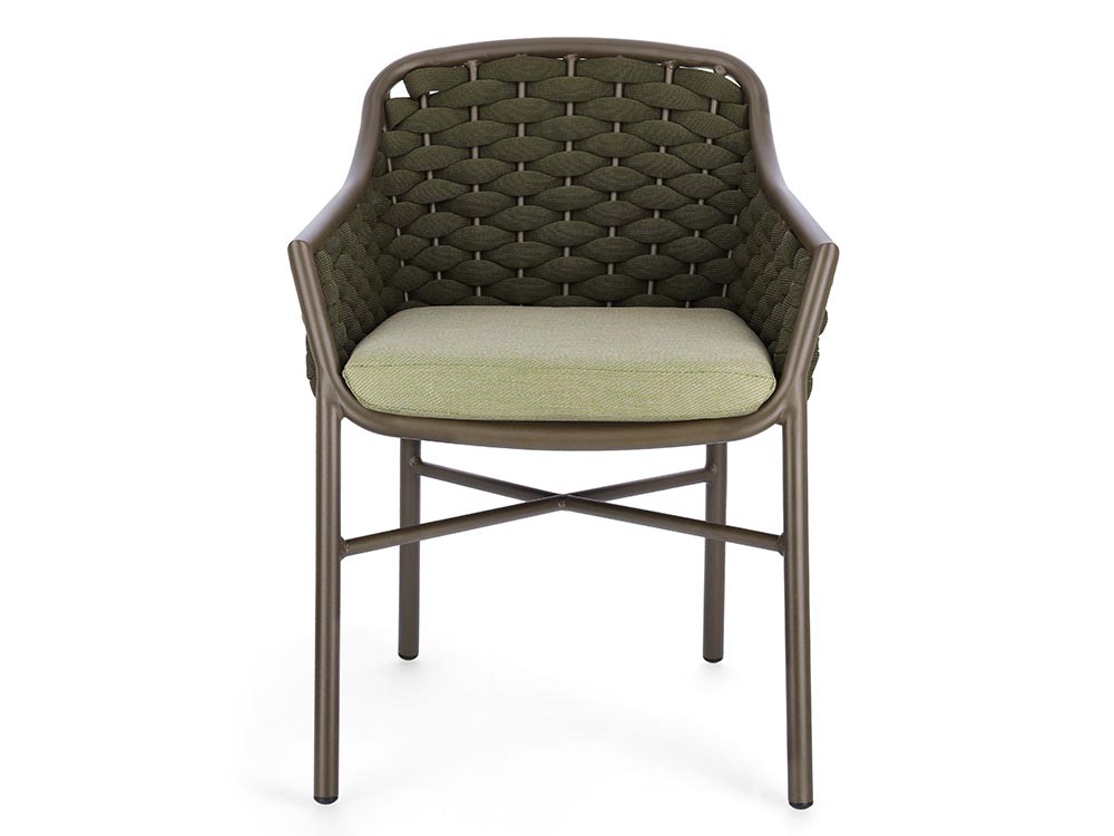 Silla apilable para comedor exterior Everly de aluminio y cuerda trenzada Bizzotto - 18