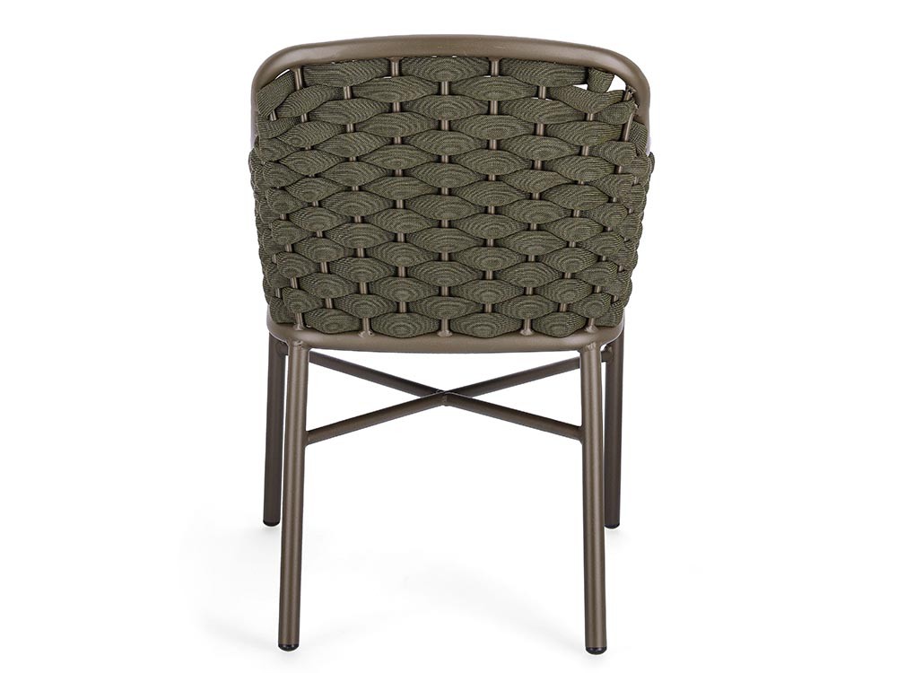 Silla apilable para comedor exterior Everly de aluminio y cuerda trenzada Bizzotto - 19