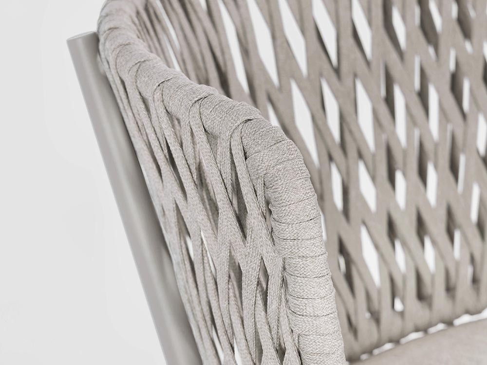 Silla apilable para comedor exterior Noelia de aluminio y cuerda trenzada Bizzotto - 5