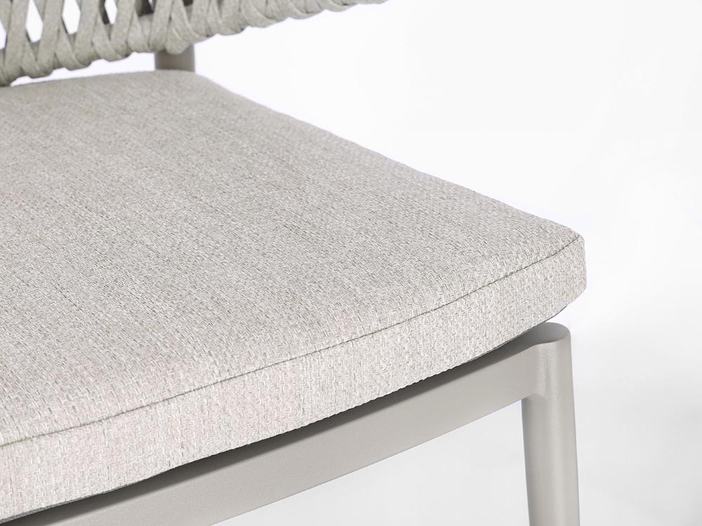 Silla apilable para comedor exterior Noelia de aluminio y cuerda trenzada Bizzotto - 6