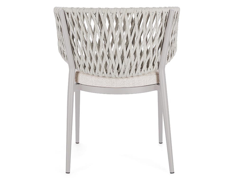 Silla apilable para comedor exterior Noelia de aluminio y cuerda trenzada Bizzotto - 10