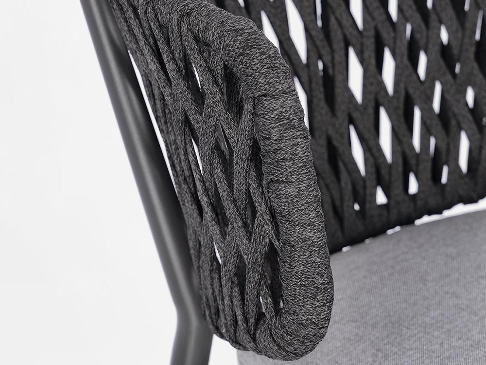 Silla apilable para comedor exterior Noelia de aluminio y cuerda trenzada Bizzotto - 15