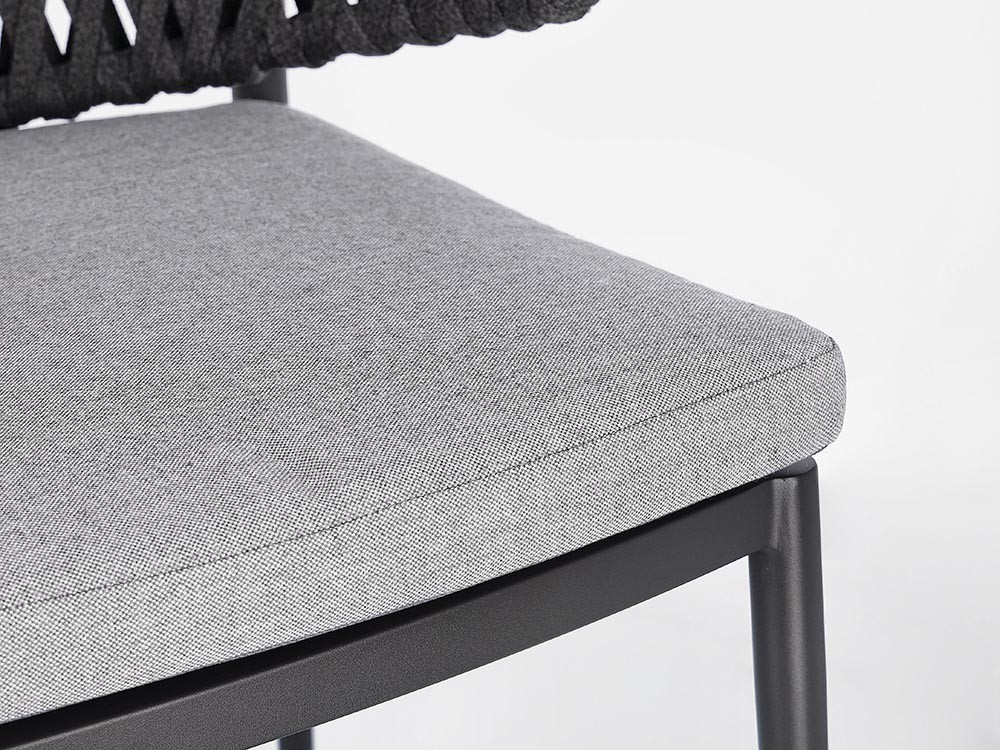 Silla apilable para comedor exterior Noelia de aluminio y cuerda trenzada Bizzotto - 16