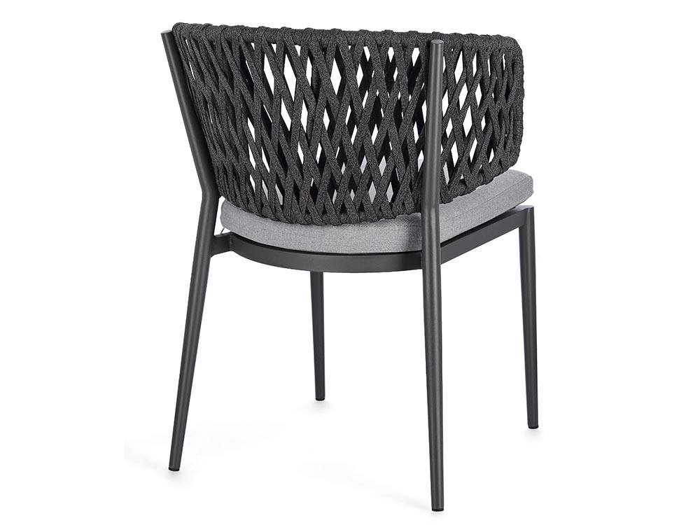 Silla apilable para comedor exterior Noelia de aluminio y cuerda trenzada Bizzotto - 17