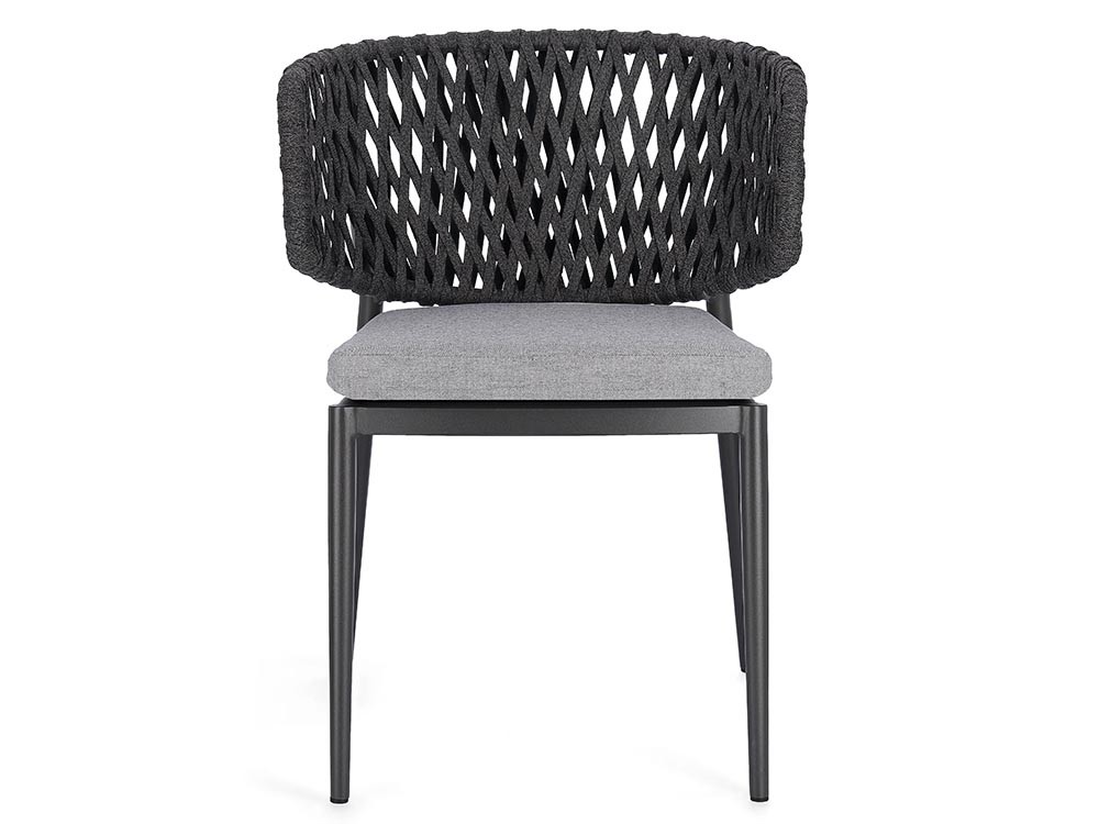 Silla apilable para comedor exterior Noelia de aluminio y cuerda trenzada Bizzotto - 18