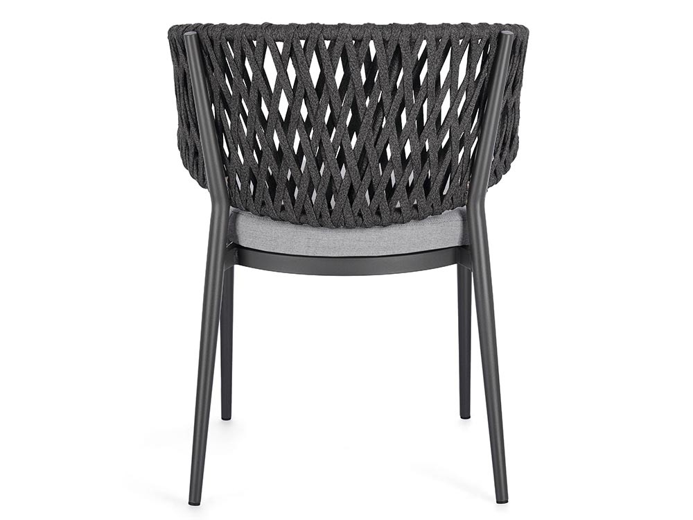 Silla apilable para comedor exterior Noelia de aluminio y cuerda trenzada Bizzotto - 19