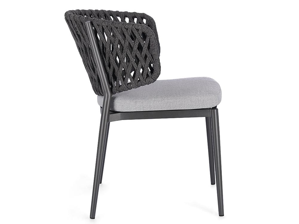 Silla apilable para comedor exterior Noelia de aluminio y cuerda trenzada Bizzotto - 20