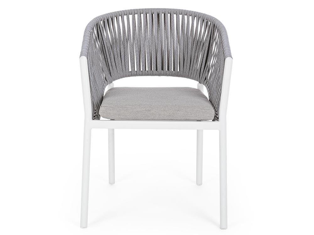 Silla apilable para comedor exterior Florencia de aluminio y cuerda trenzada Bizzotto - 9