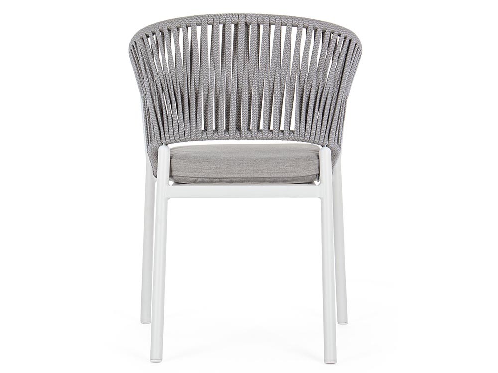 Silla apilable para comedor exterior Florencia de aluminio y cuerda trenzada Bizzotto - 10