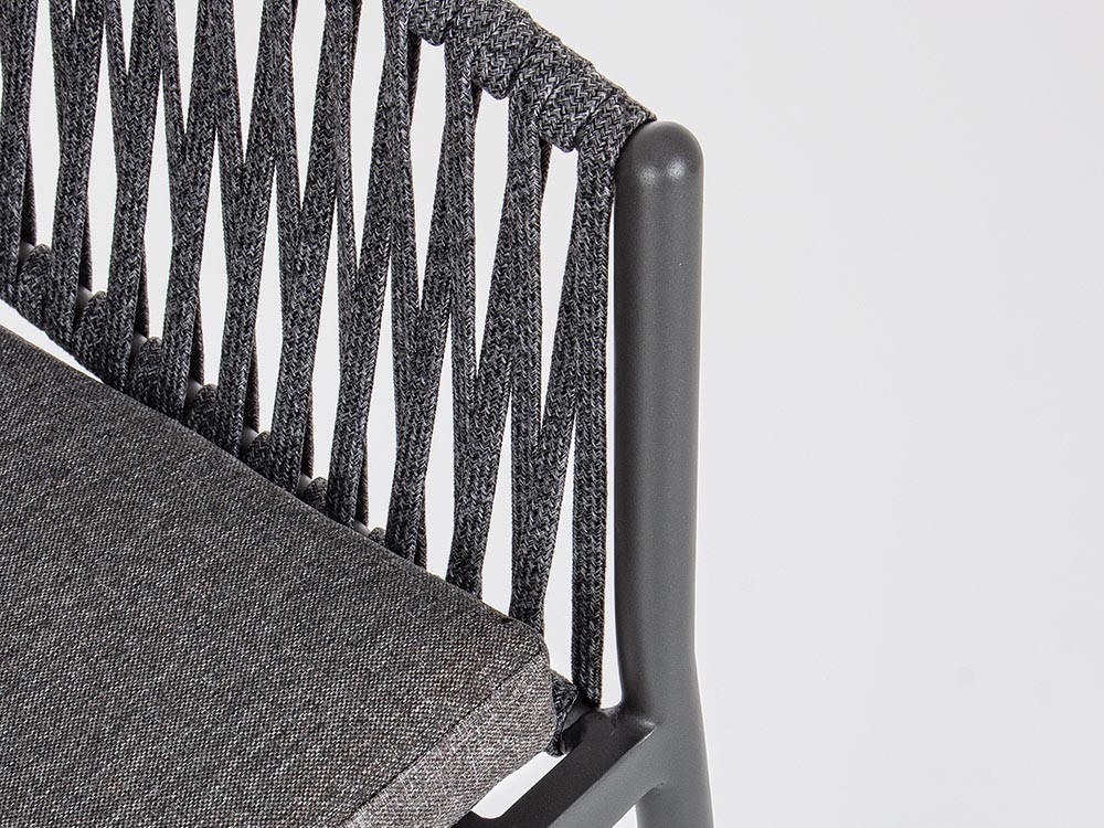 Silla apilable para comedor exterior Florencia de aluminio y cuerda trenzada Bizzotto - 16