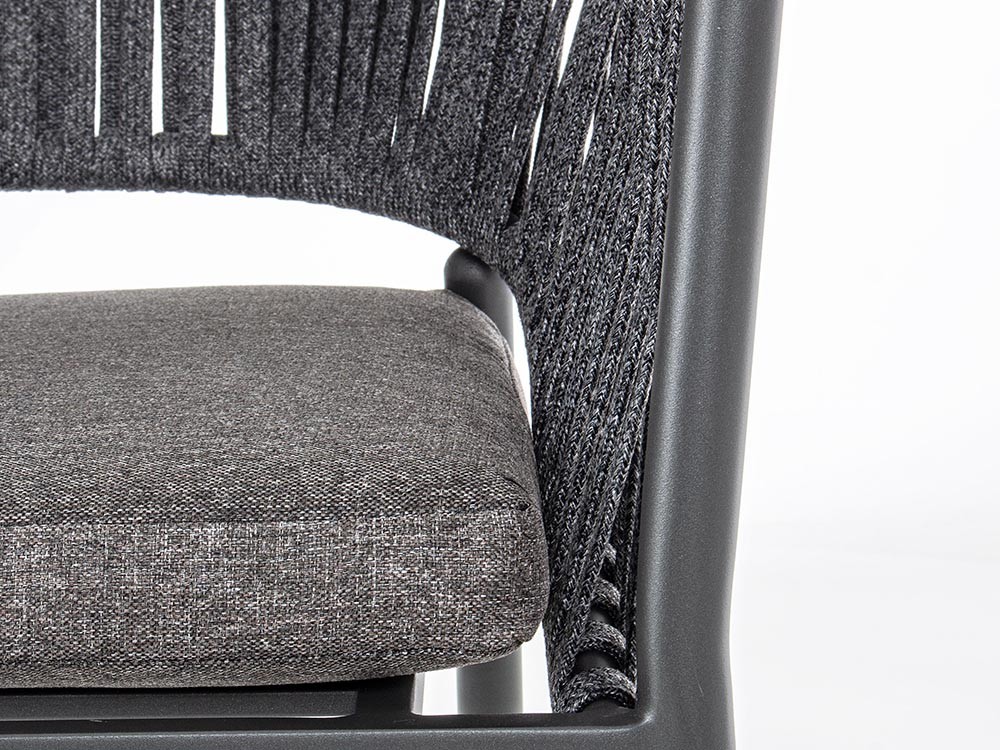 Silla apilable para comedor exterior Florencia de aluminio y cuerda trenzada Bizzotto - 17
