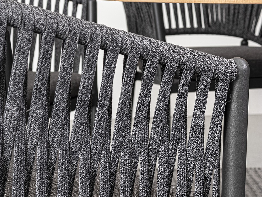 Silla apilable para comedor exterior Florencia de aluminio y cuerda trenzada Bizzotto - 19