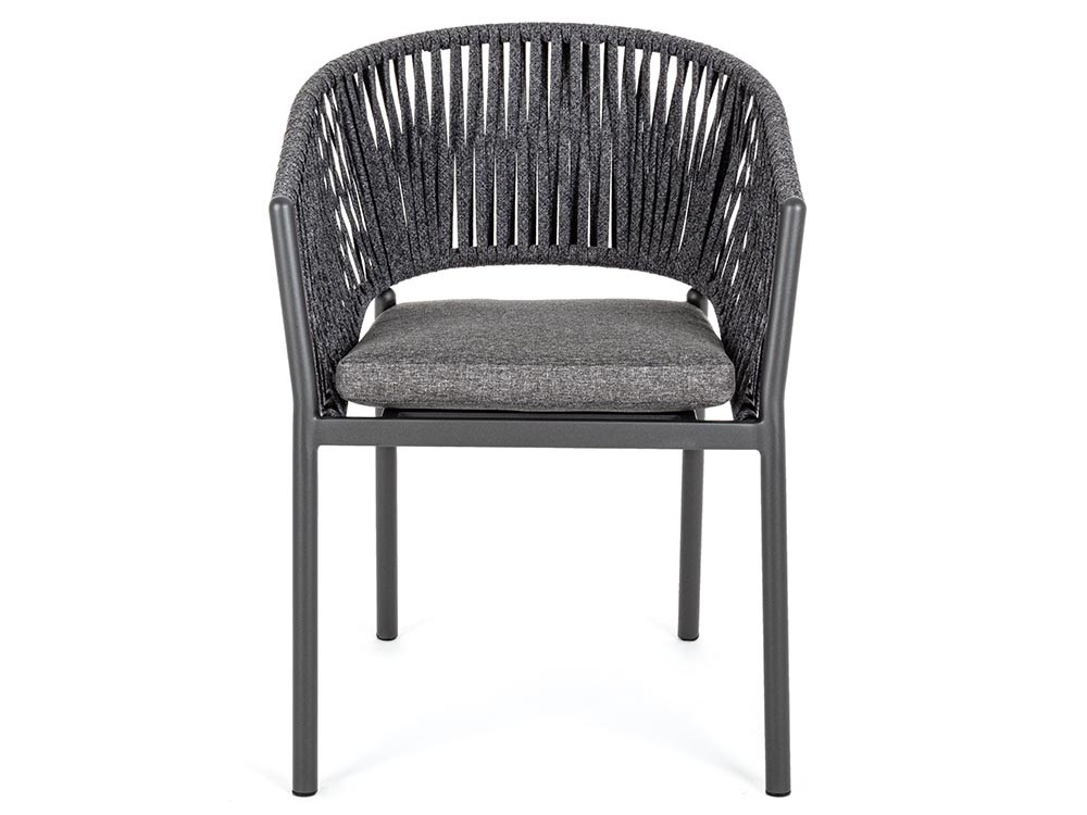 Silla apilable para comedor exterior Florencia de aluminio y cuerda trenzada Bizzotto - 20