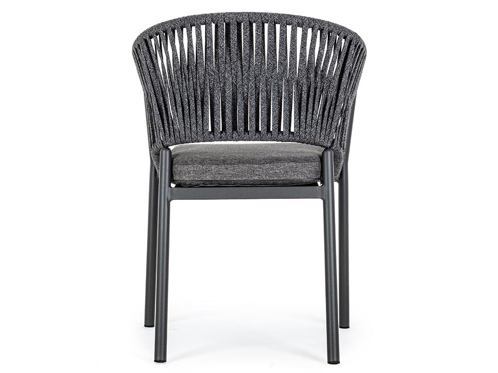 Silla apilable para comedor exterior Florencia de aluminio y cuerda trenzada Bizzotto - 21