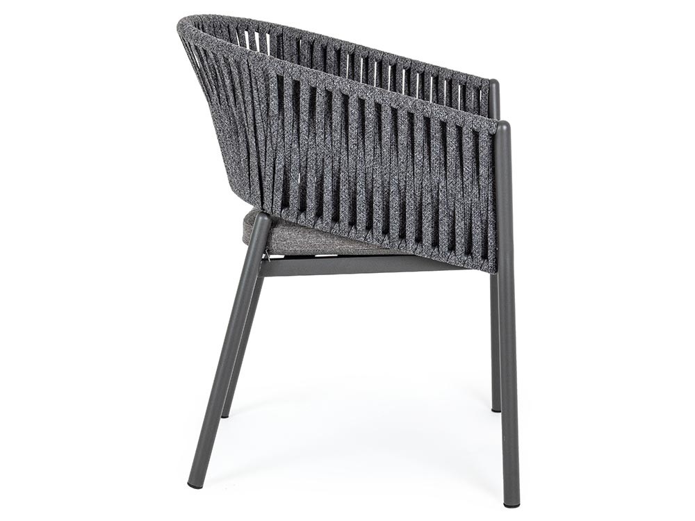 Silla apilable para comedor exterior Florencia de aluminio y cuerda trenzada Bizzotto - 22