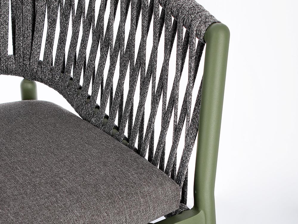 Silla apilable para comedor exterior Florencia de aluminio y cuerda trenzada Bizzotto - 28