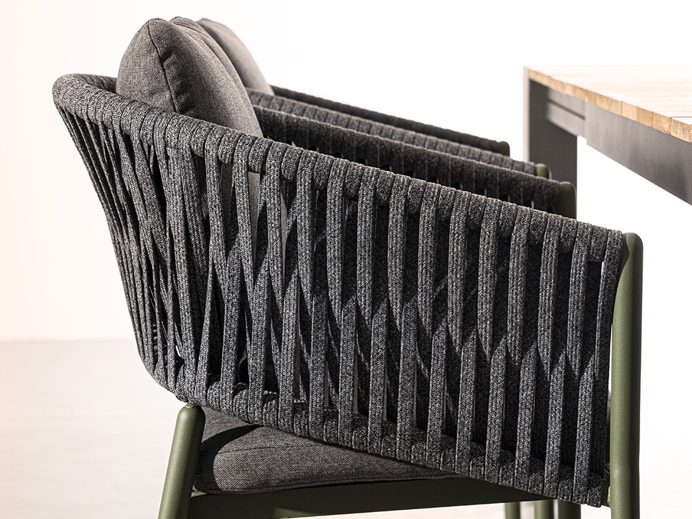 Silla apilable para comedor exterior Florencia de aluminio y cuerda trenzada Bizzotto - 29