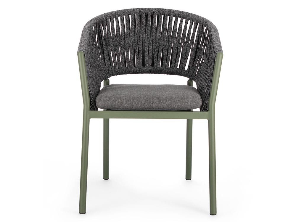 Silla apilable para comedor exterior Florencia de aluminio y cuerda trenzada Bizzotto - 30