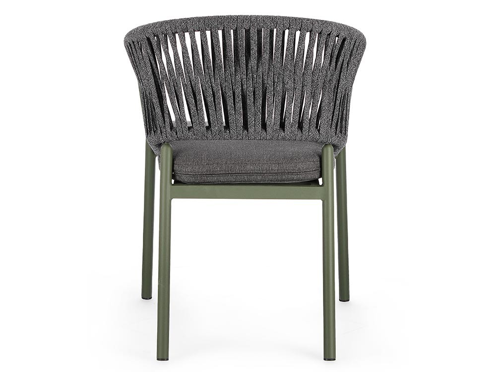 Silla apilable para comedor exterior Florencia de aluminio y cuerda trenzada Bizzotto - 31