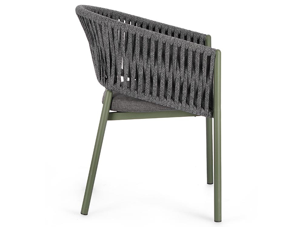 Silla apilable para comedor exterior Florencia de aluminio y cuerda trenzada Bizzotto - 32
