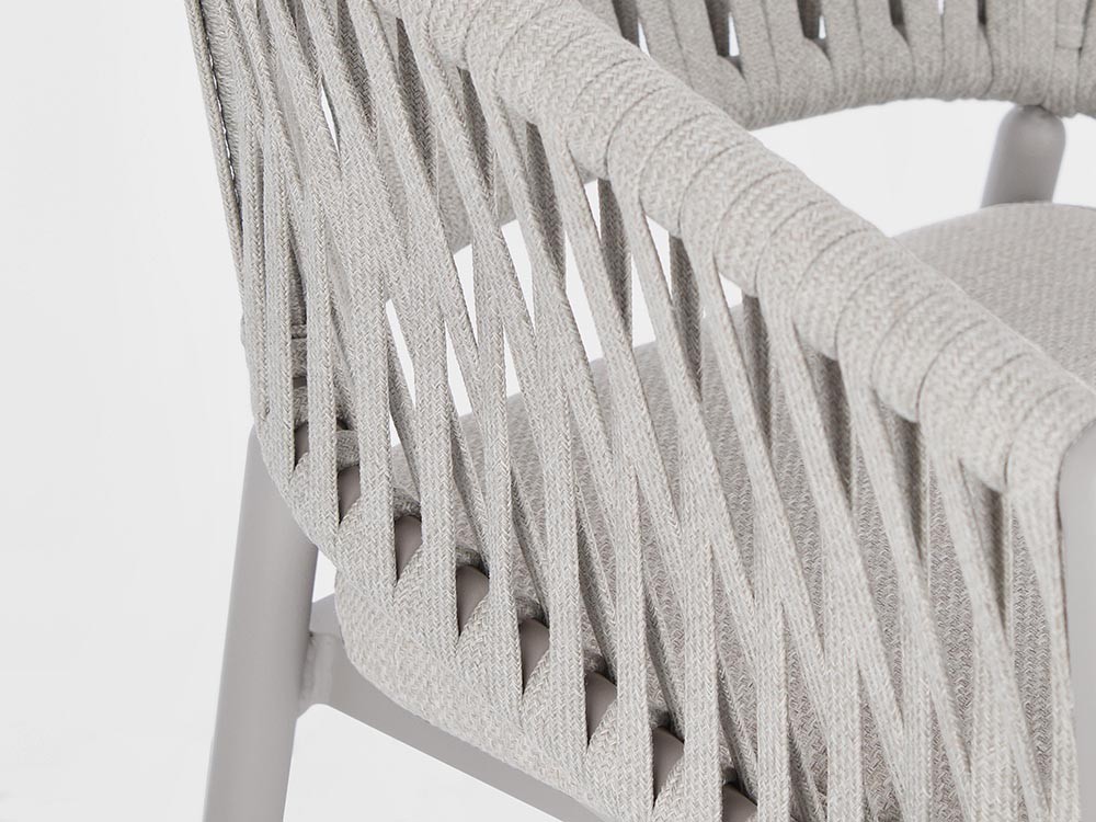 Silla apilable para comedor exterior Florencia de aluminio y cuerda trenzada Bizzotto - 36