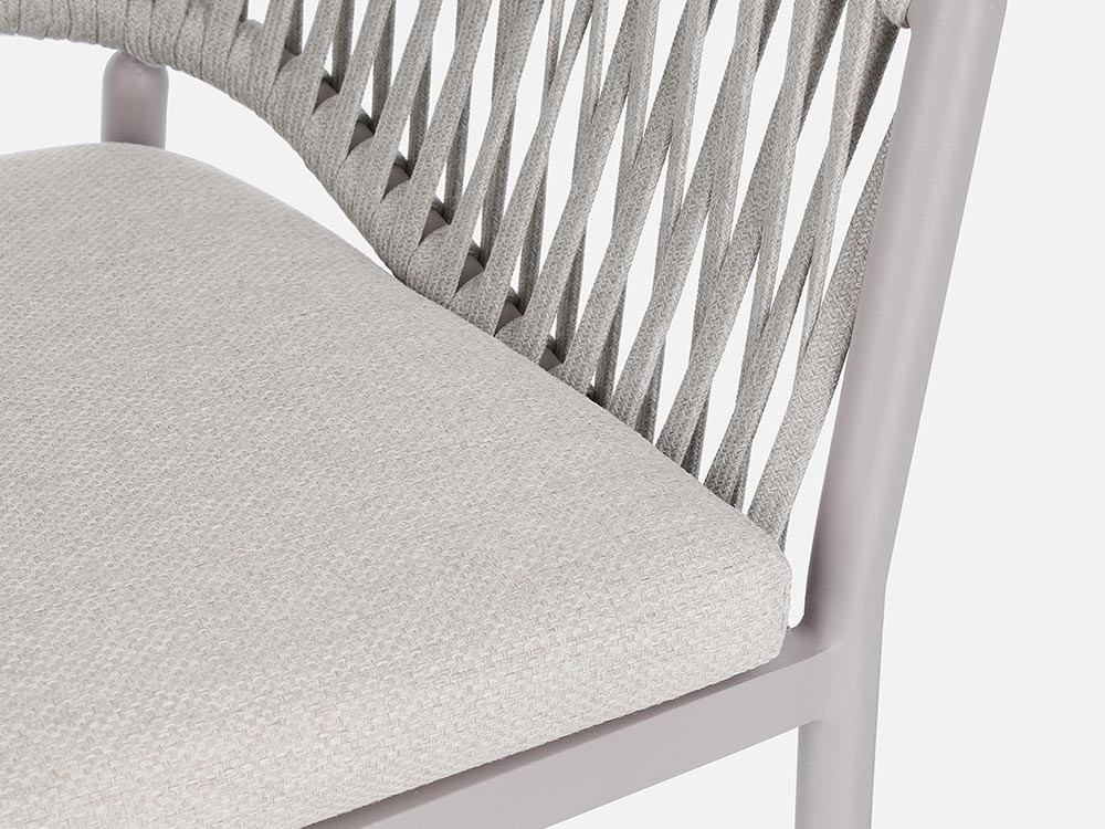 Silla apilable para comedor exterior Florencia de aluminio y cuerda trenzada Bizzotto - 37