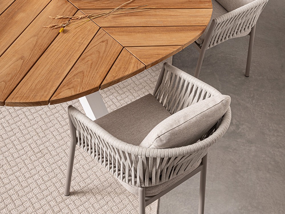 Silla apilable para comedor exterior Florencia de aluminio y cuerda trenzada Bizzotto - 39